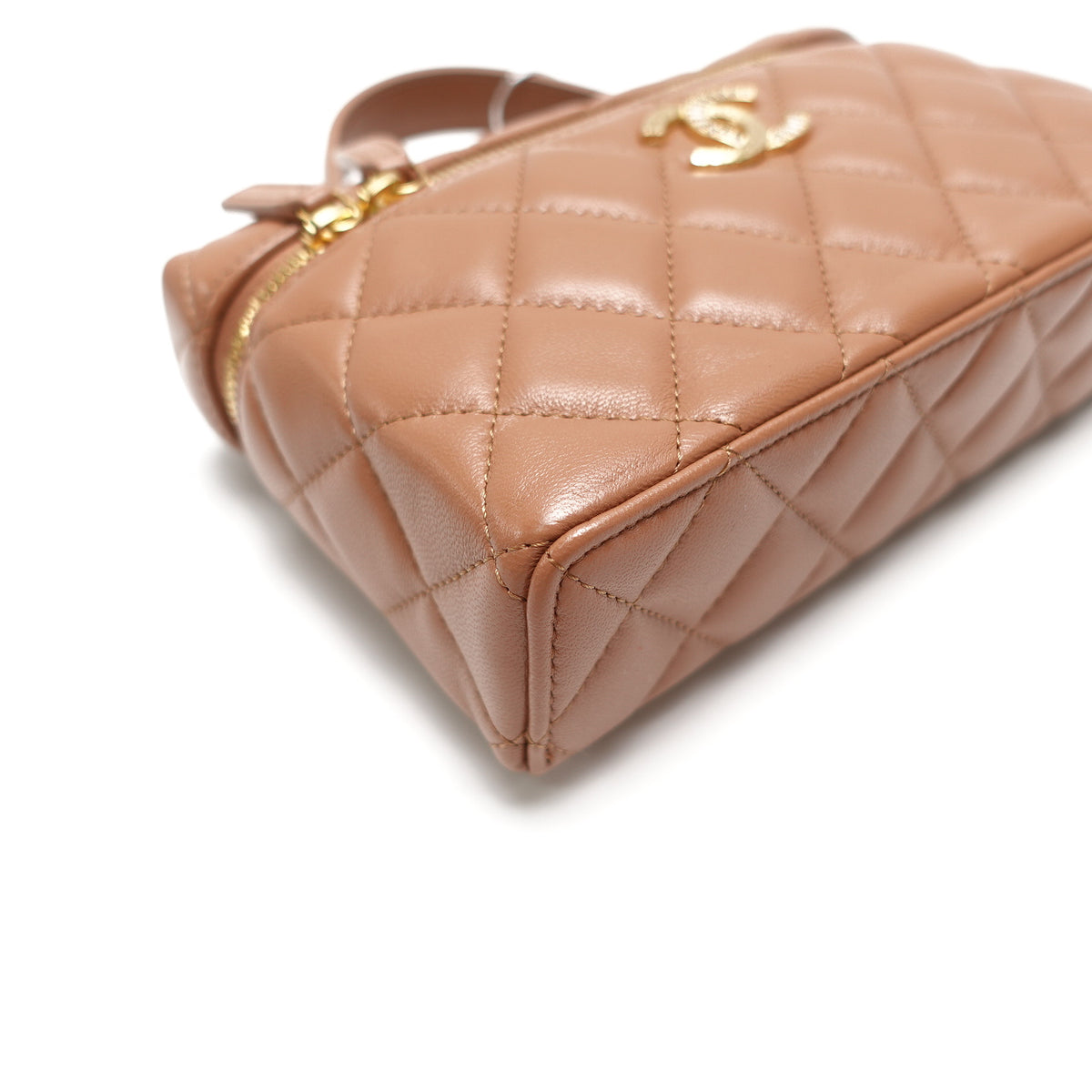 Pre-Owned Chanel Brown Lambskin Leather Shoulder Bag T10453047