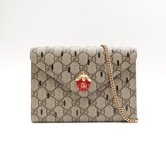 Pre-Owned Gucci WOC Brown GG Coated Canvas Shoulder Bag T10455275
