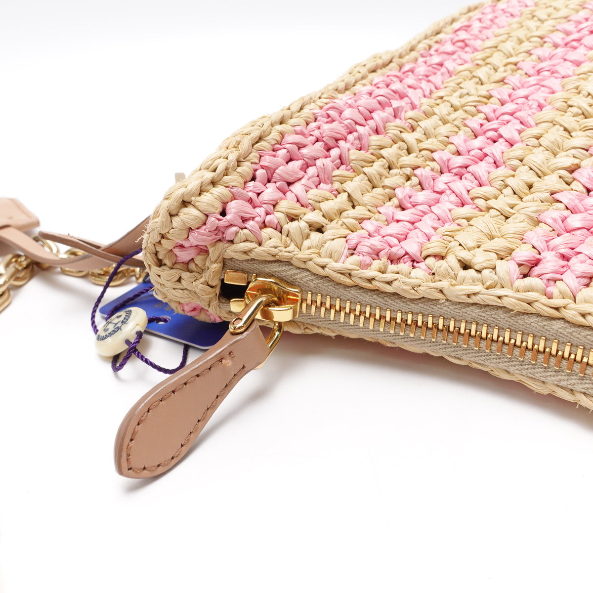 Prada Re-Edition 2005 Pink&Yellow Raffia Shoulder Bag T10456822