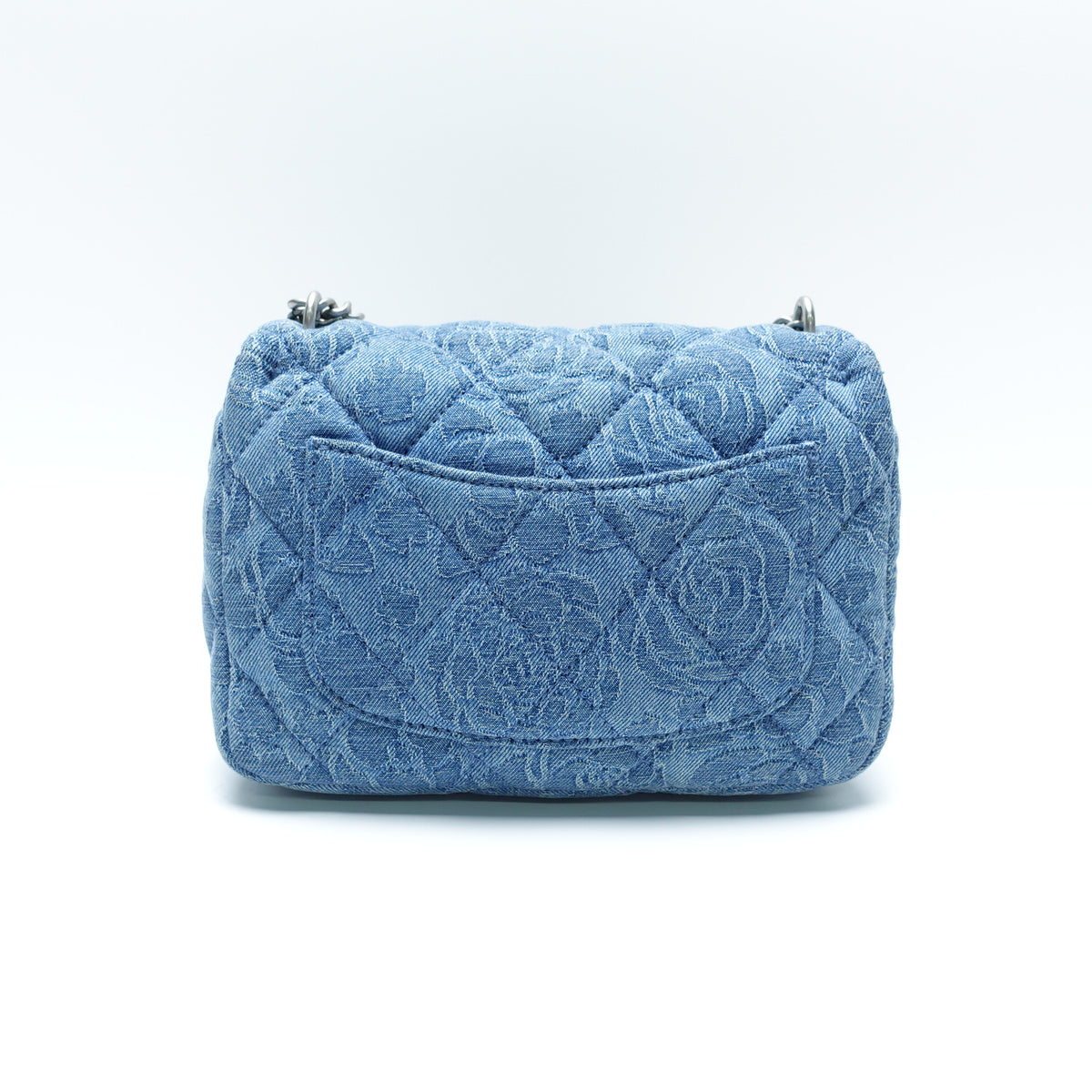 Pre-Owned Chanel Classic Flap Square Mini Blue Denim Shoulder Bag T10459035