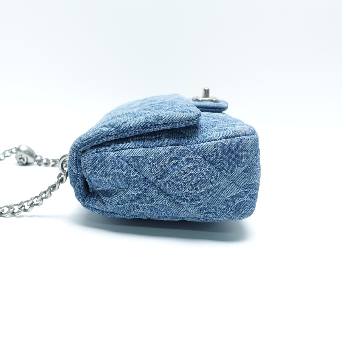 Pre-Owned Chanel Classic Flap Square Mini Blue Denim Shoulder Bag T10459035
