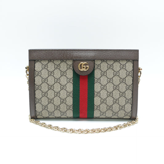 Pre-Owned Gucci Ophidia Beige Canvas Shoulder Bag T10460342