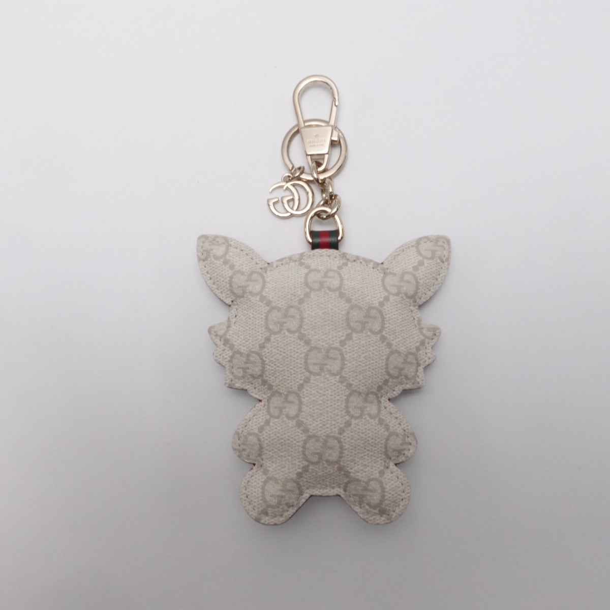 Pre-Owned Gucci Green&Beige Leather Bag Charm T10461971