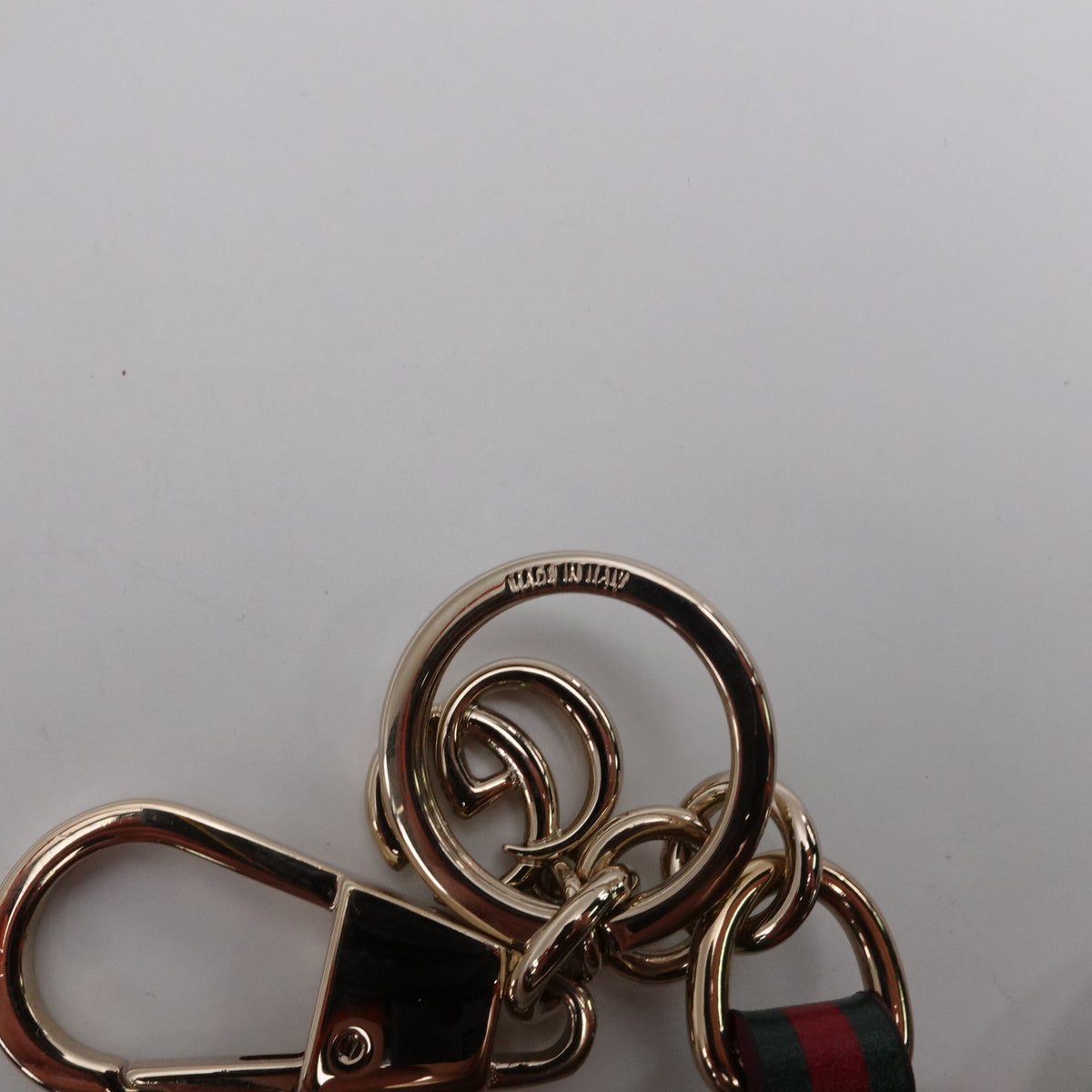 Pre-Owned Gucci Green&Beige Leather Bag Charm T10461971