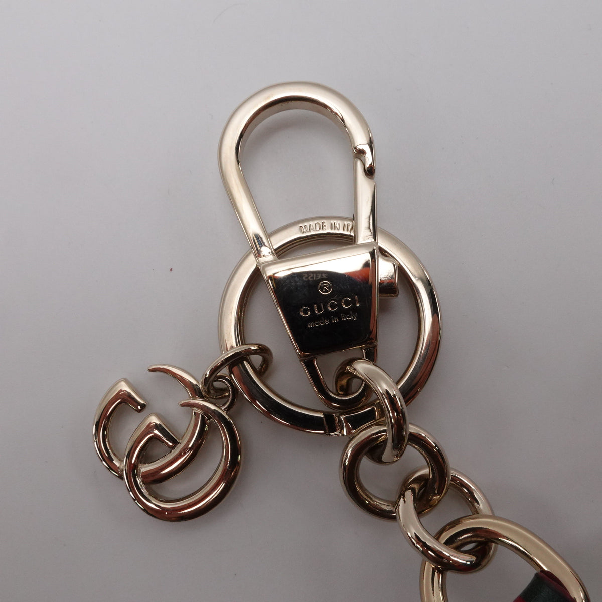 Pre-Owned Gucci Green&Beige Leather Bag Charm T10461971