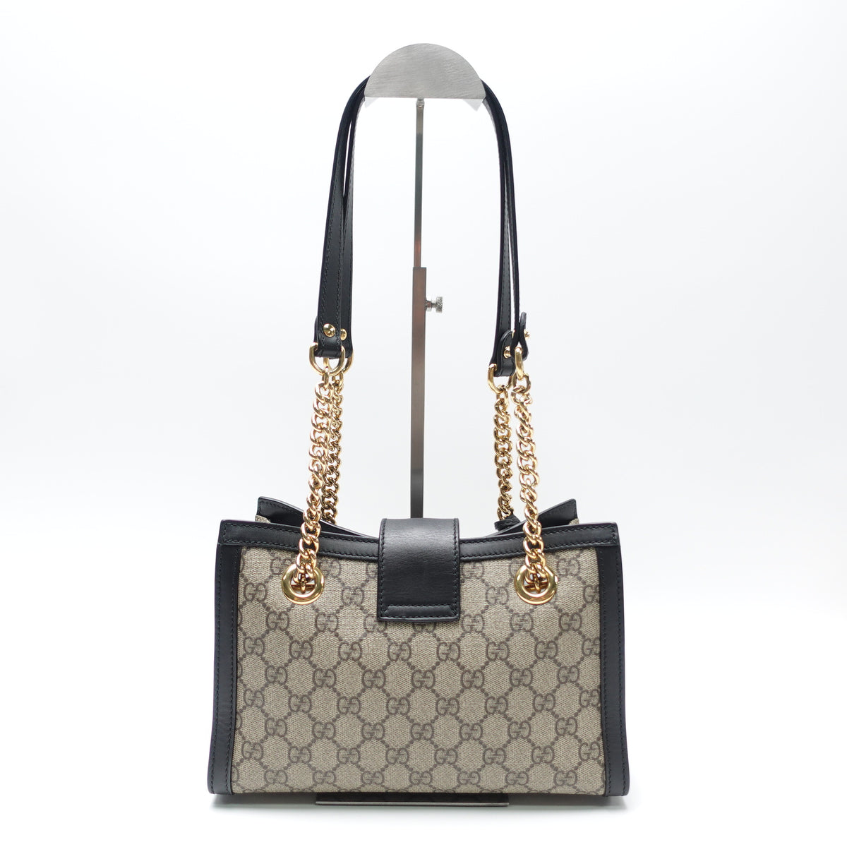 Pre-Owned Gucci Padlock Black&Beige Canvas Shoulder Bag T10460383
