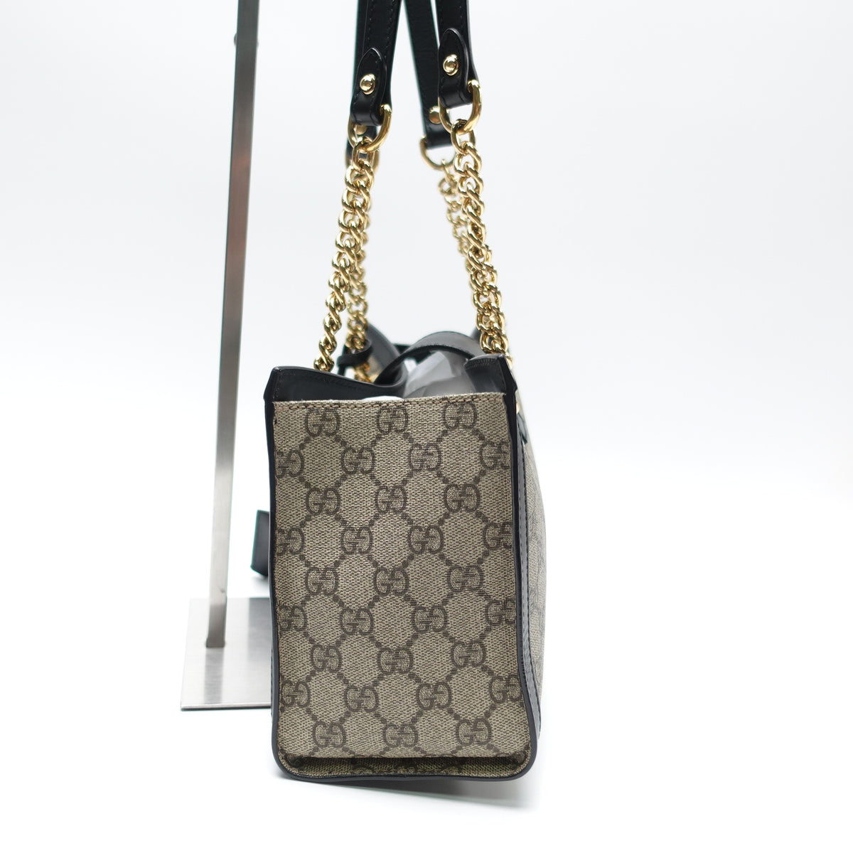 Pre-Owned Gucci Padlock Black&Beige Canvas Shoulder Bag T10460383