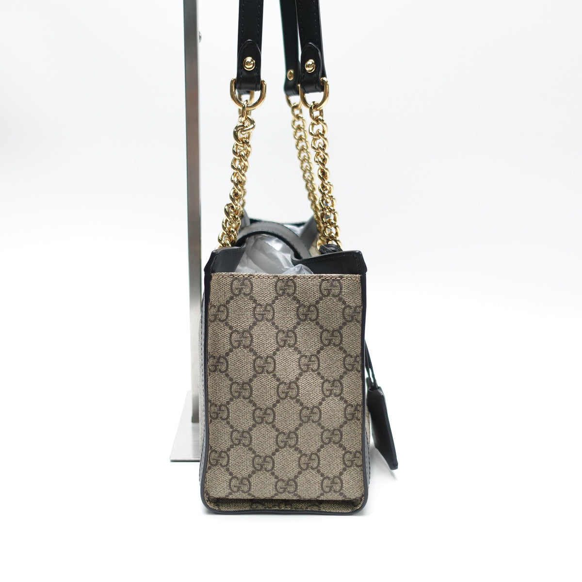 Pre-Owned Gucci Padlock Black&Beige Canvas Shoulder Bag T10460383