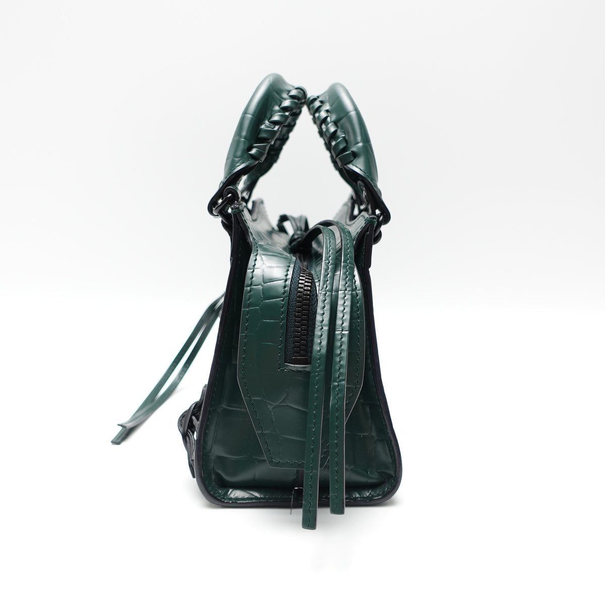Pre-Owned Balengiaga Neo Classic Green Calfskin Leather Shoulder Bag T10461624