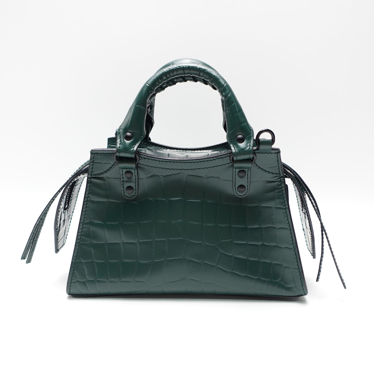 Pre-Owned Balengiaga Neo Classic Green Calfskin Leather Shoulder Bag T10461624