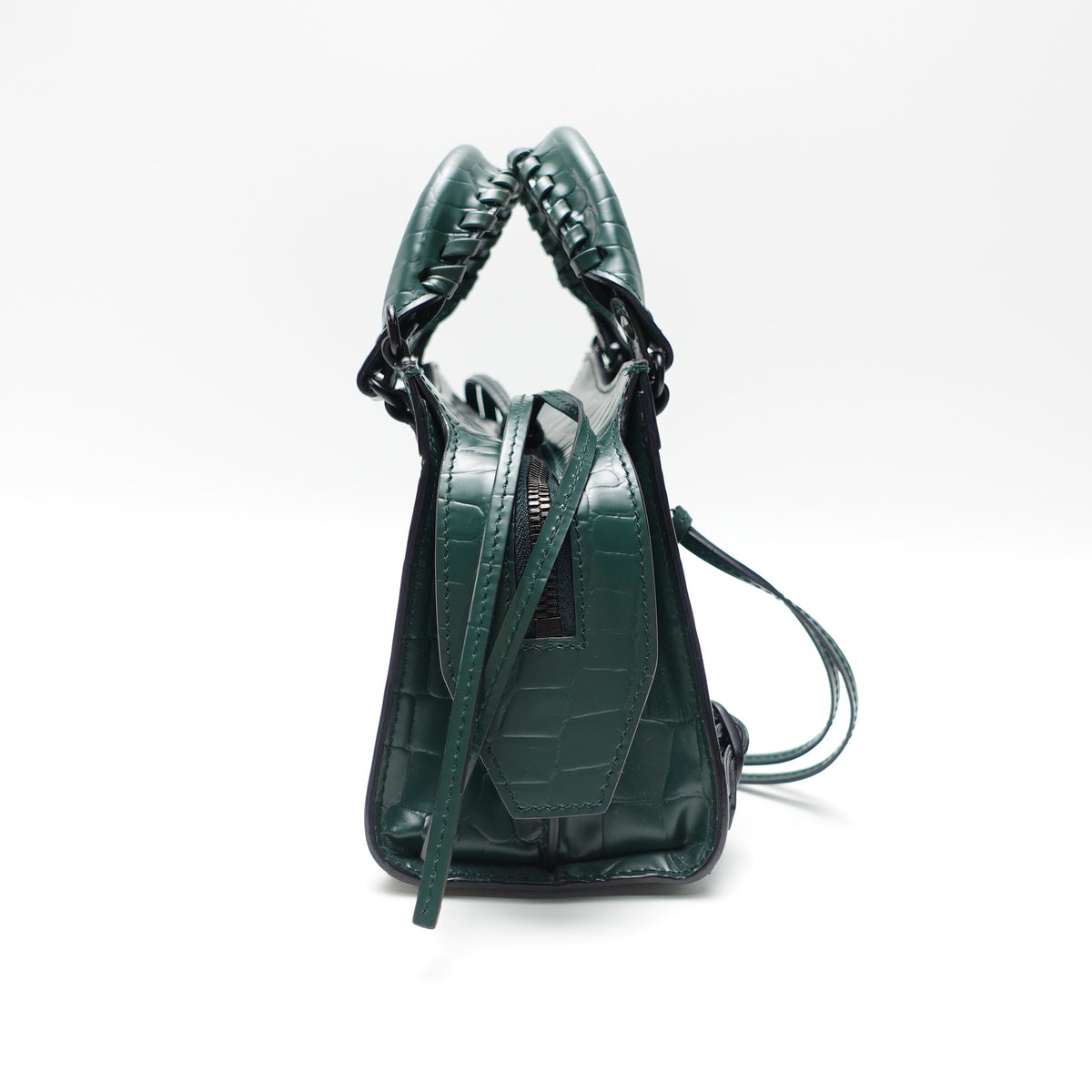Pre-Owned Balengiaga Neo Classic Green Calfskin Leather Shoulder Bag T10461624