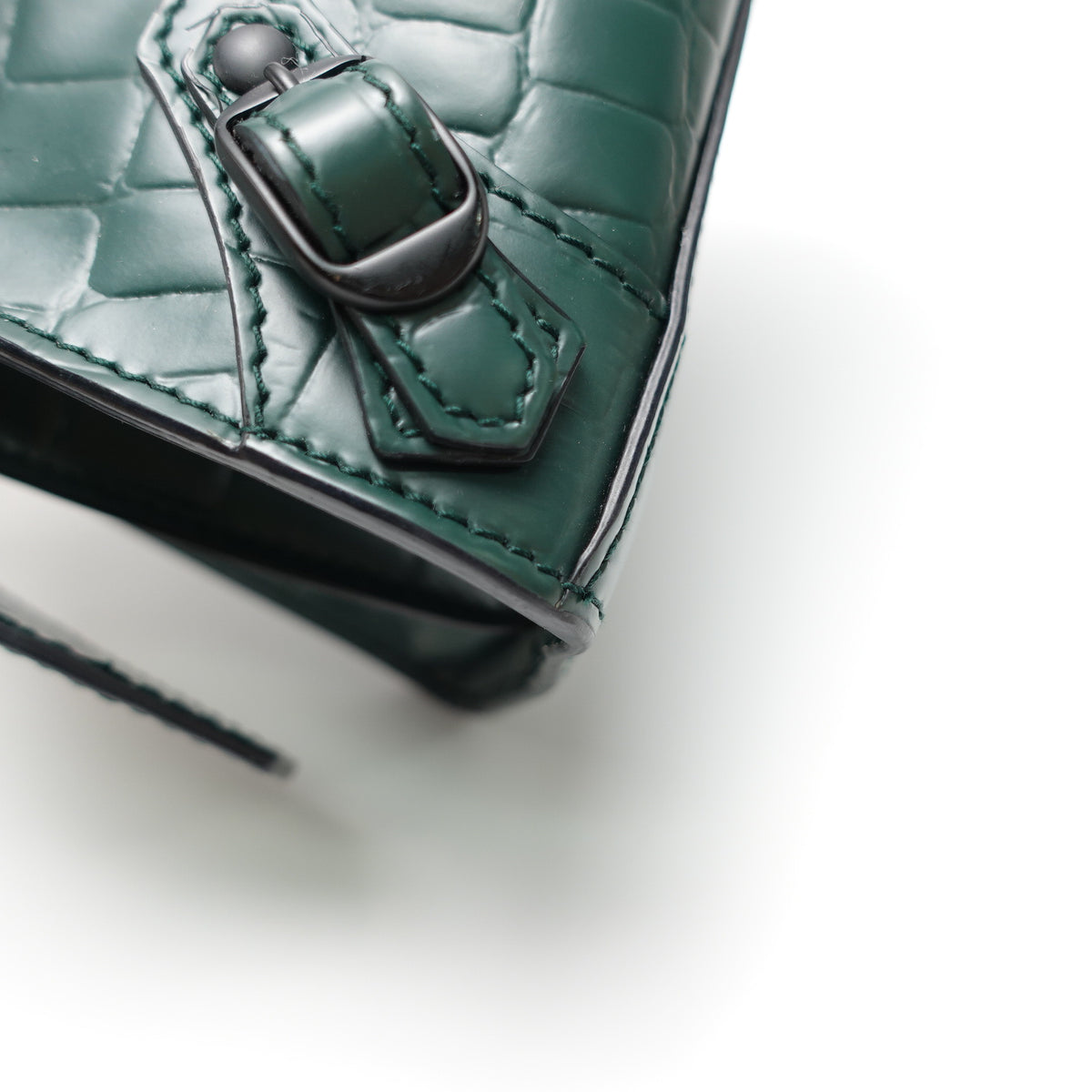 Pre-Owned Balengiaga Neo Classic Green Calfskin Leather Shoulder Bag T10461624