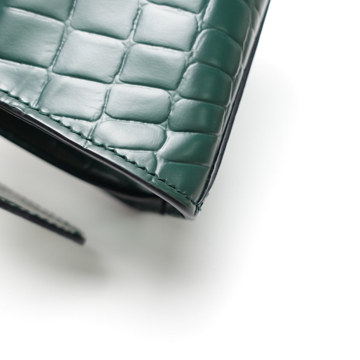 Pre-Owned Balengiaga Neo Classic Green Calfskin Leather Shoulder Bag T10461624