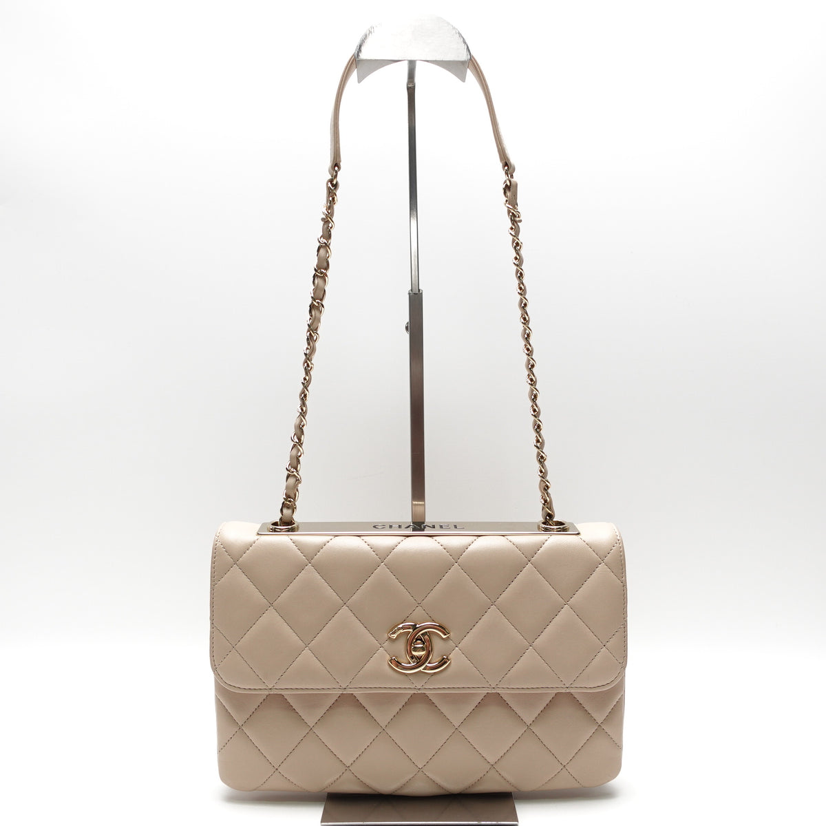 Pre-Owned Chanel Trendy CC Beige Lambskin Leather Shoulder Bag T10462222