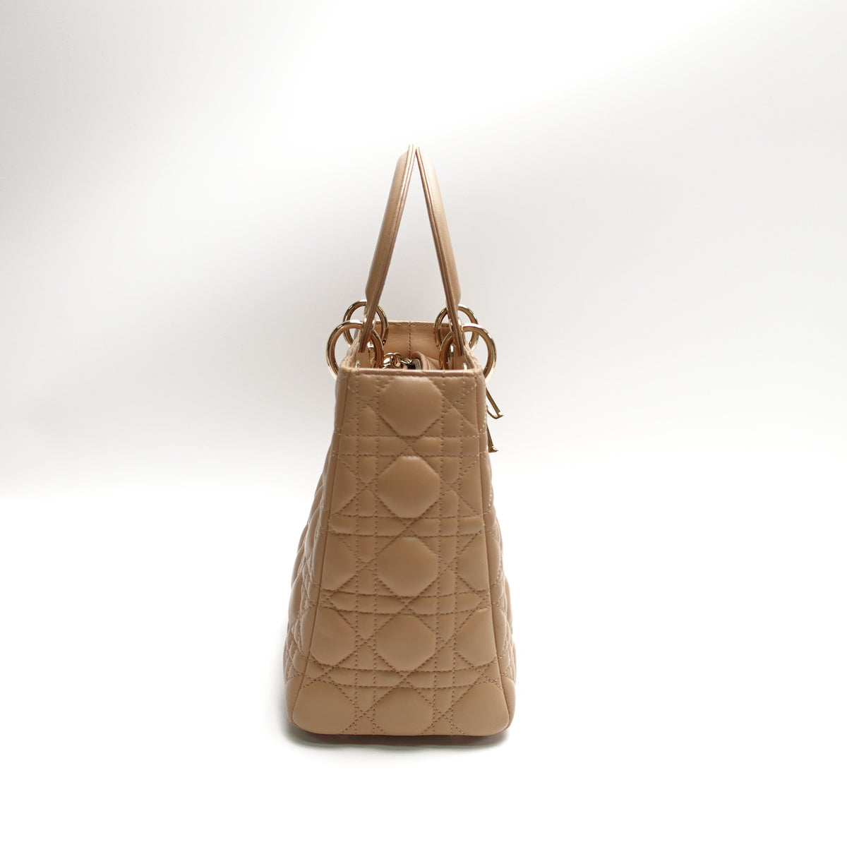 Pre-Owned Dior Lady Medium Brown Lambskin Leather Shoulder Bag T10462698