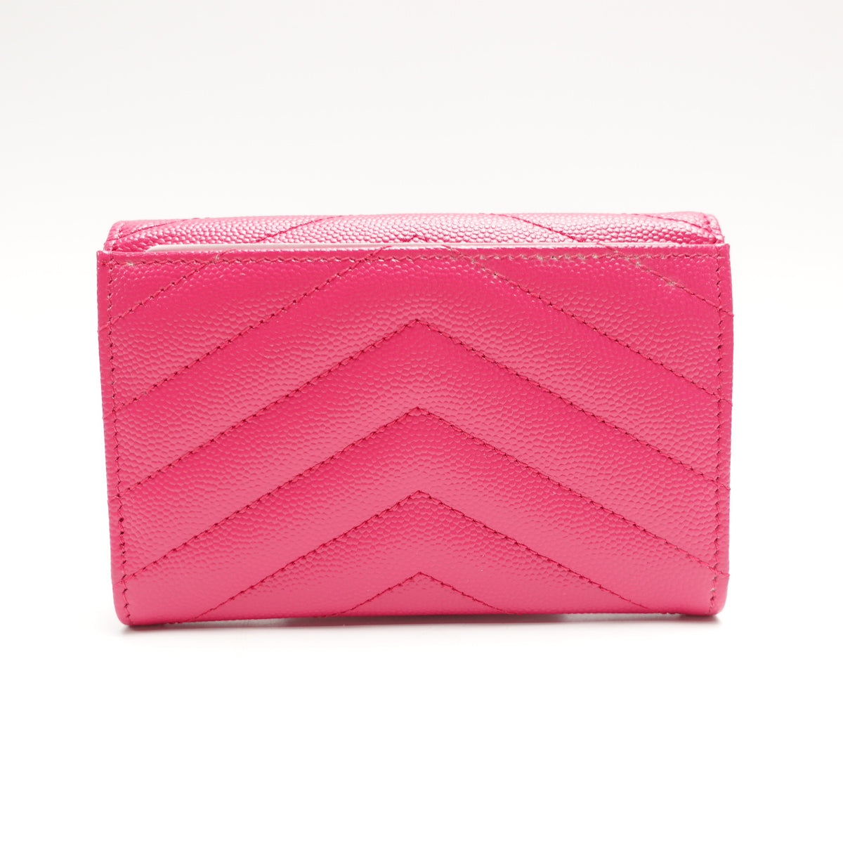 Pre-Owned Saint Laurent Le Monogram Me Fuchsia Calfskin Leather Wallet T10462841