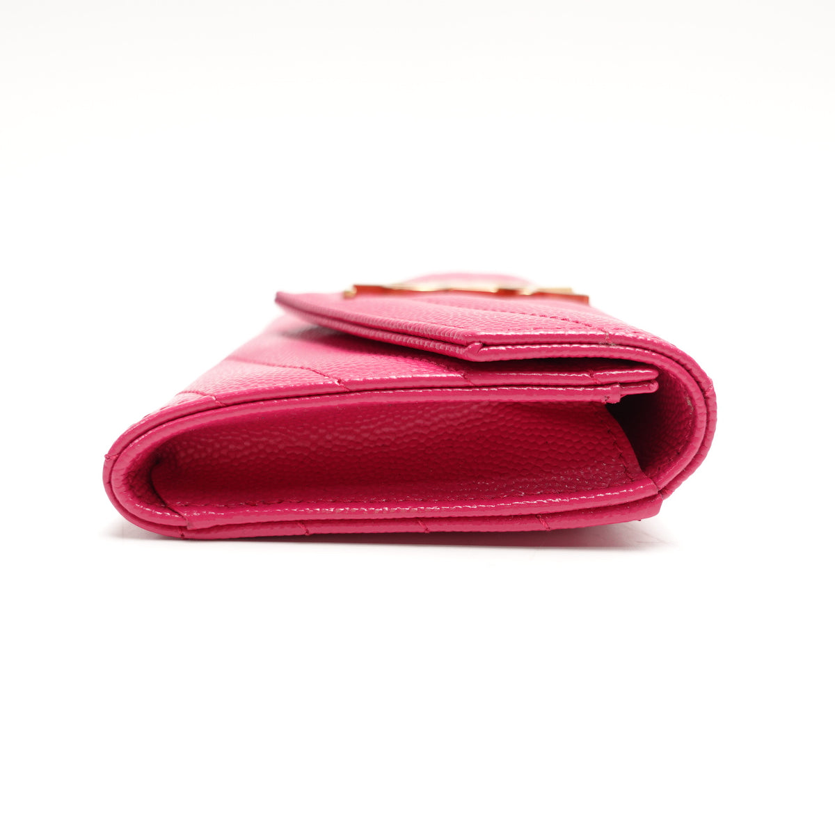 Pre-Owned Saint Laurent Le Monogram Me Fuchsia Calfskin Leather Wallet T10462841
