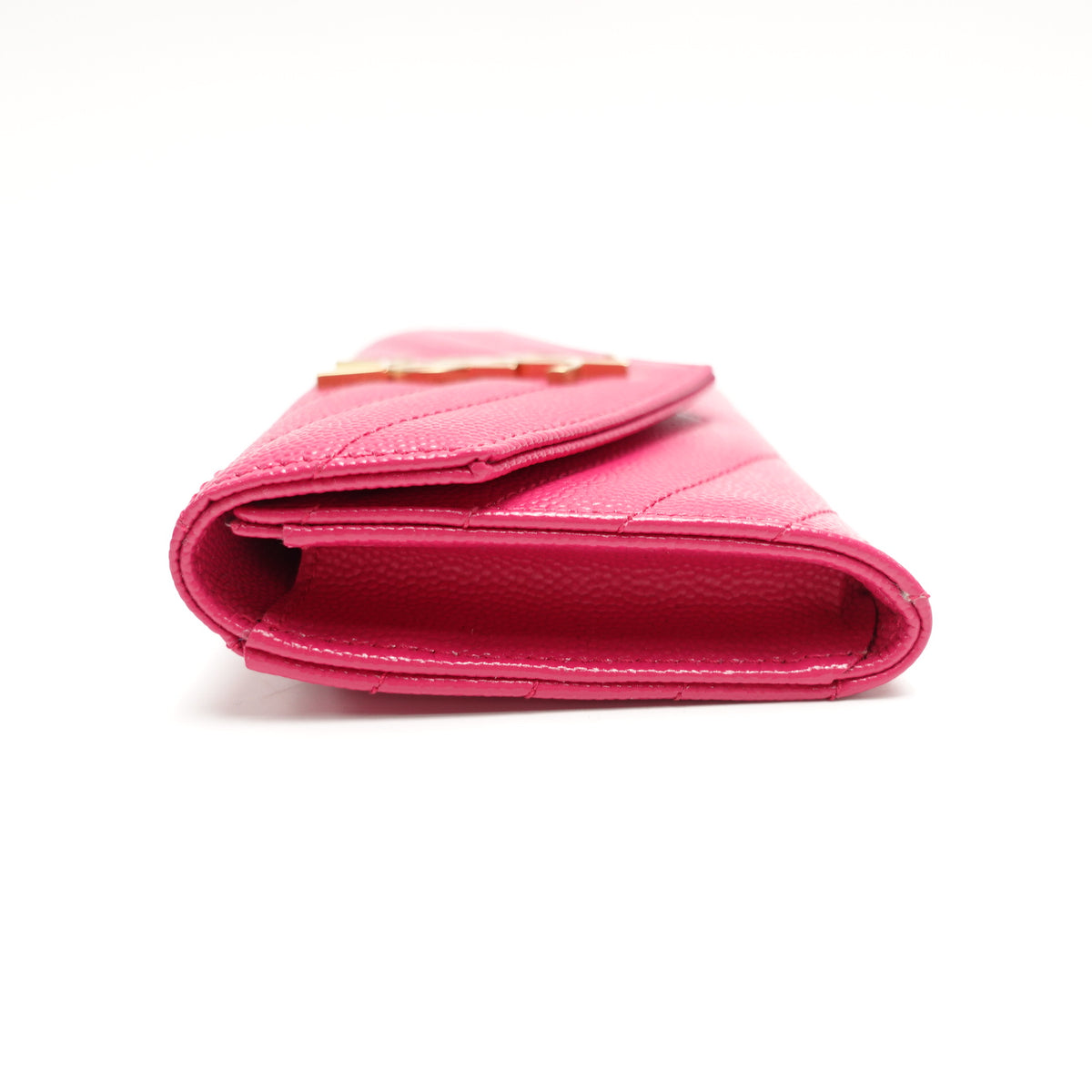 Pre-Owned Saint Laurent Le Monogram Me Fuchsia Calfskin Leather Wallet T10462841