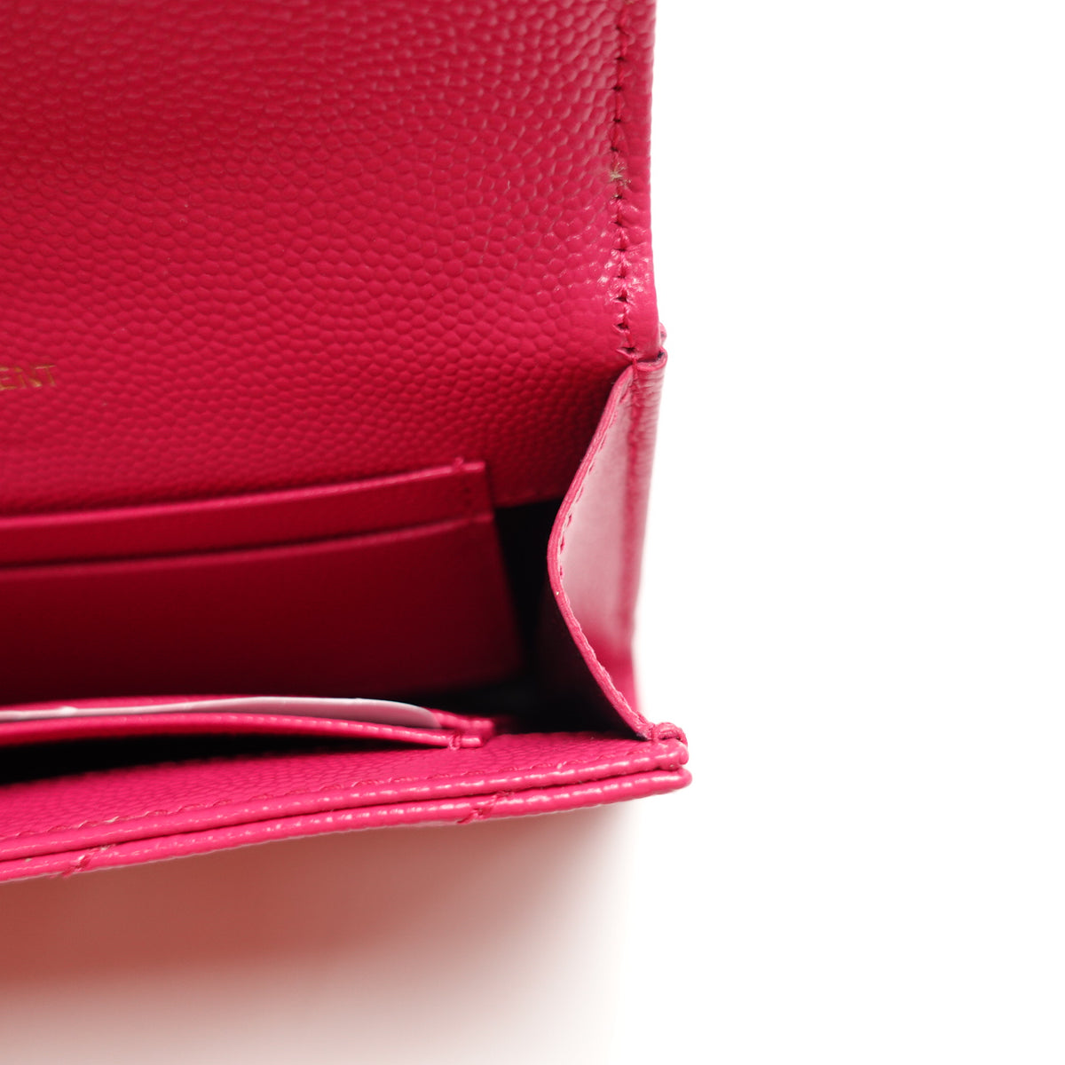 Pre-Owned Saint Laurent Le Monogram Me Fuchsia Calfskin Leather Wallet T10462841
