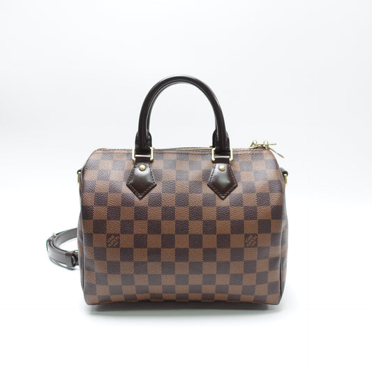 Pre-Owned Louis Vuitton Speedy 25 Bandouliere Brown Damier Ebene Canvas Shoulder Bag T10463816