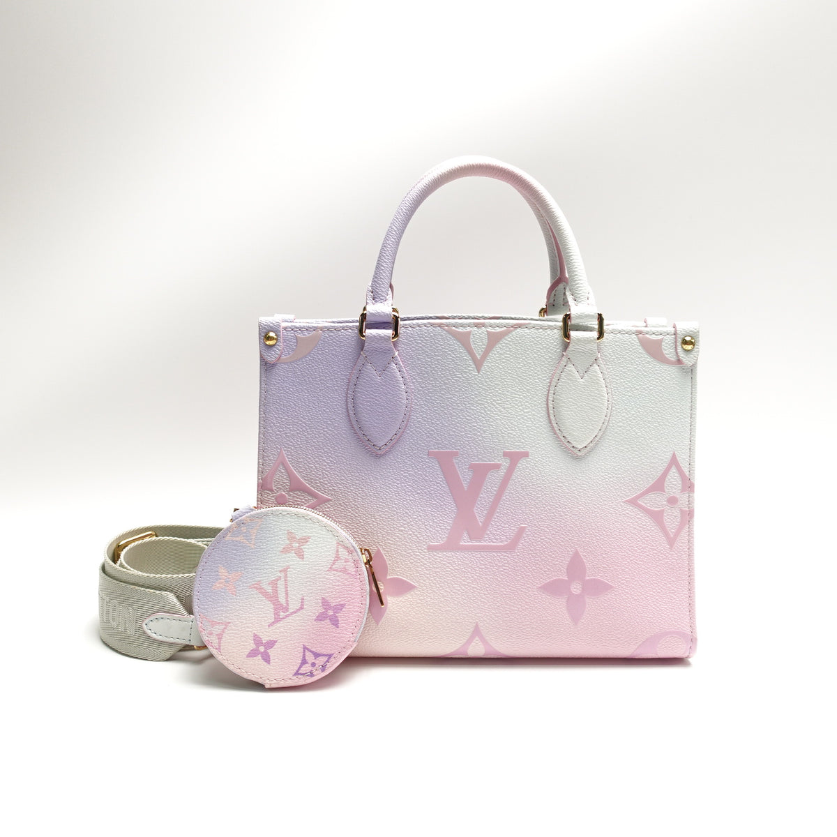Pre-Owned Louis Vuitton Onthego PM Pink Canvas Shoulder Bag T10464661