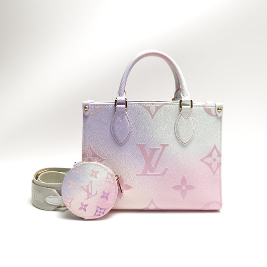 Pre-Owned Louis Vuitton Onthego PM Pink Canvas Shoulder Bag T10464661