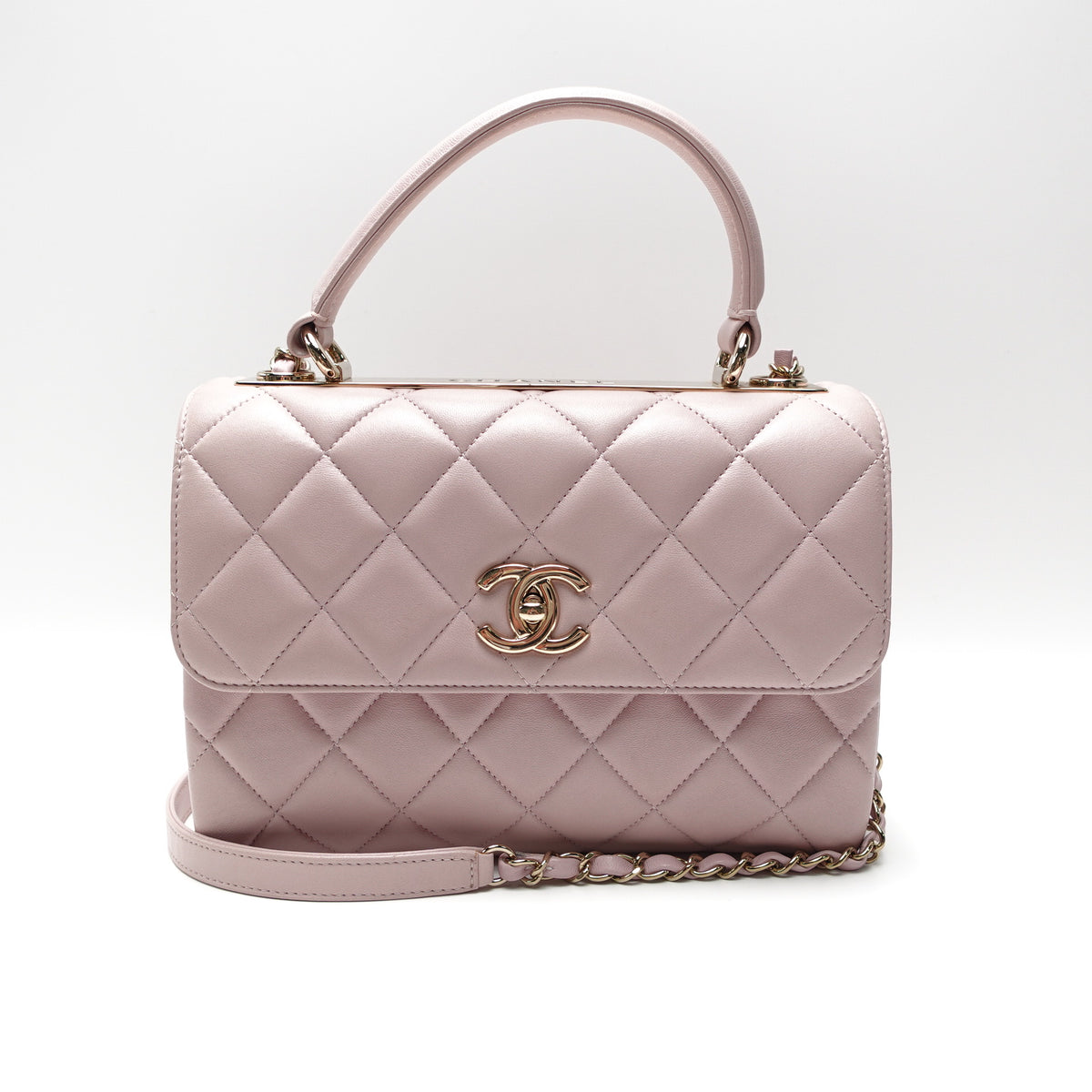 Chanel Tendy CC Pink Lambskin Leather Shoulder Bag T10465523
