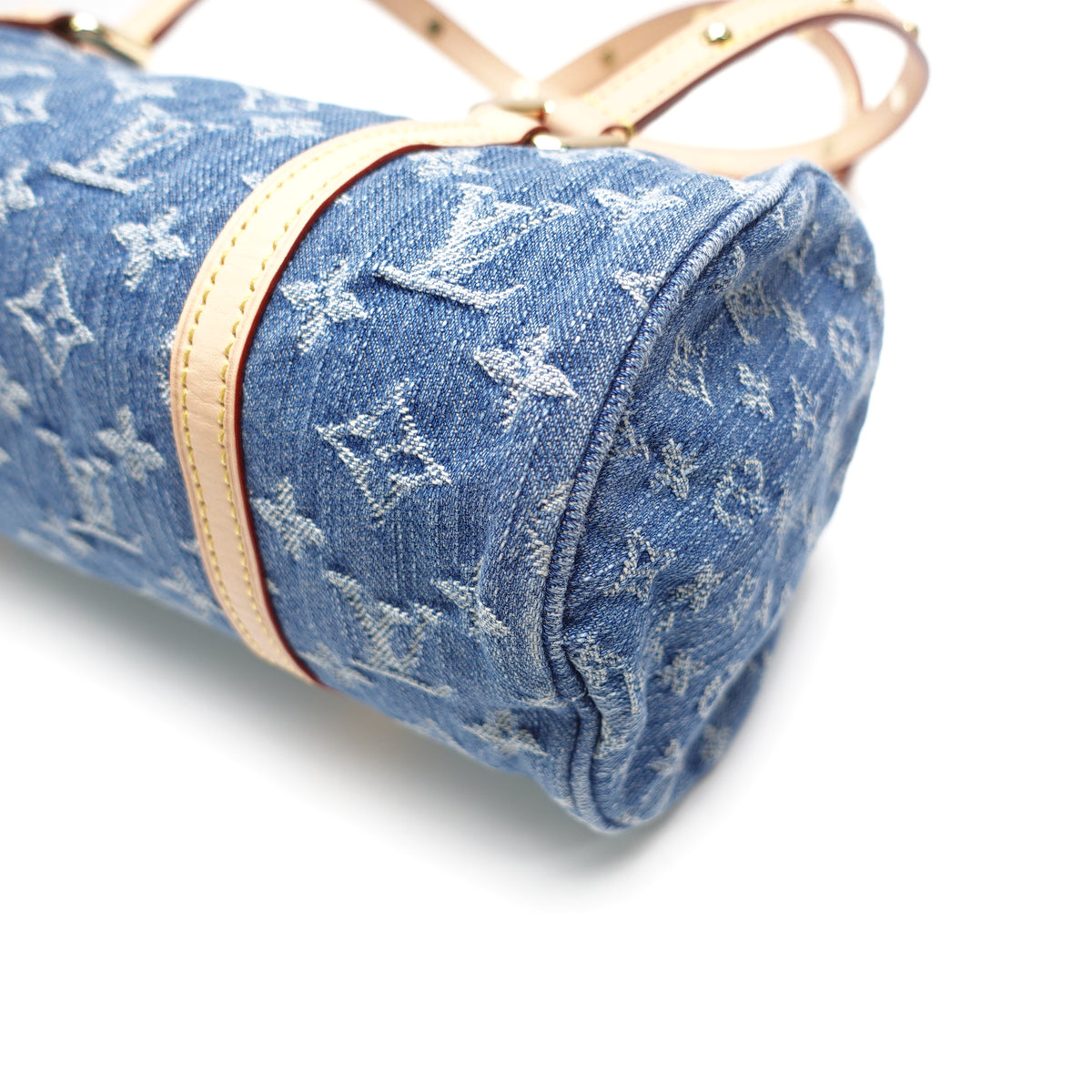 Pre-Owned Louis Vuitton Papillon Blue Denim W/Pouch Shoulder Bag T10465503
