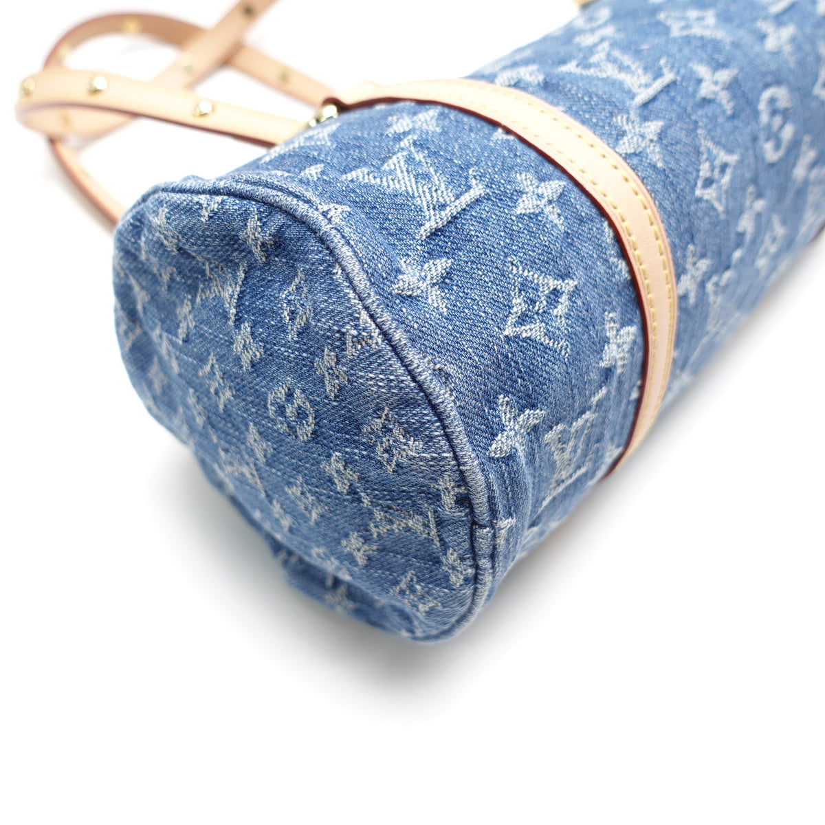 Pre-Owned Louis Vuitton Papillon Blue Denim W/Pouch Shoulder Bag T10465503