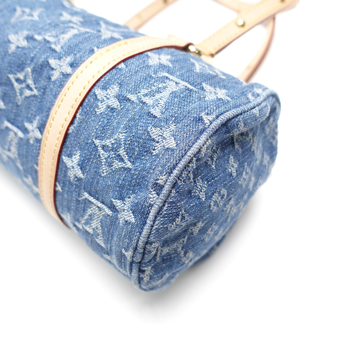 Pre-Owned Louis Vuitton Papillon Blue Denim W/Pouch Shoulder Bag T10465503