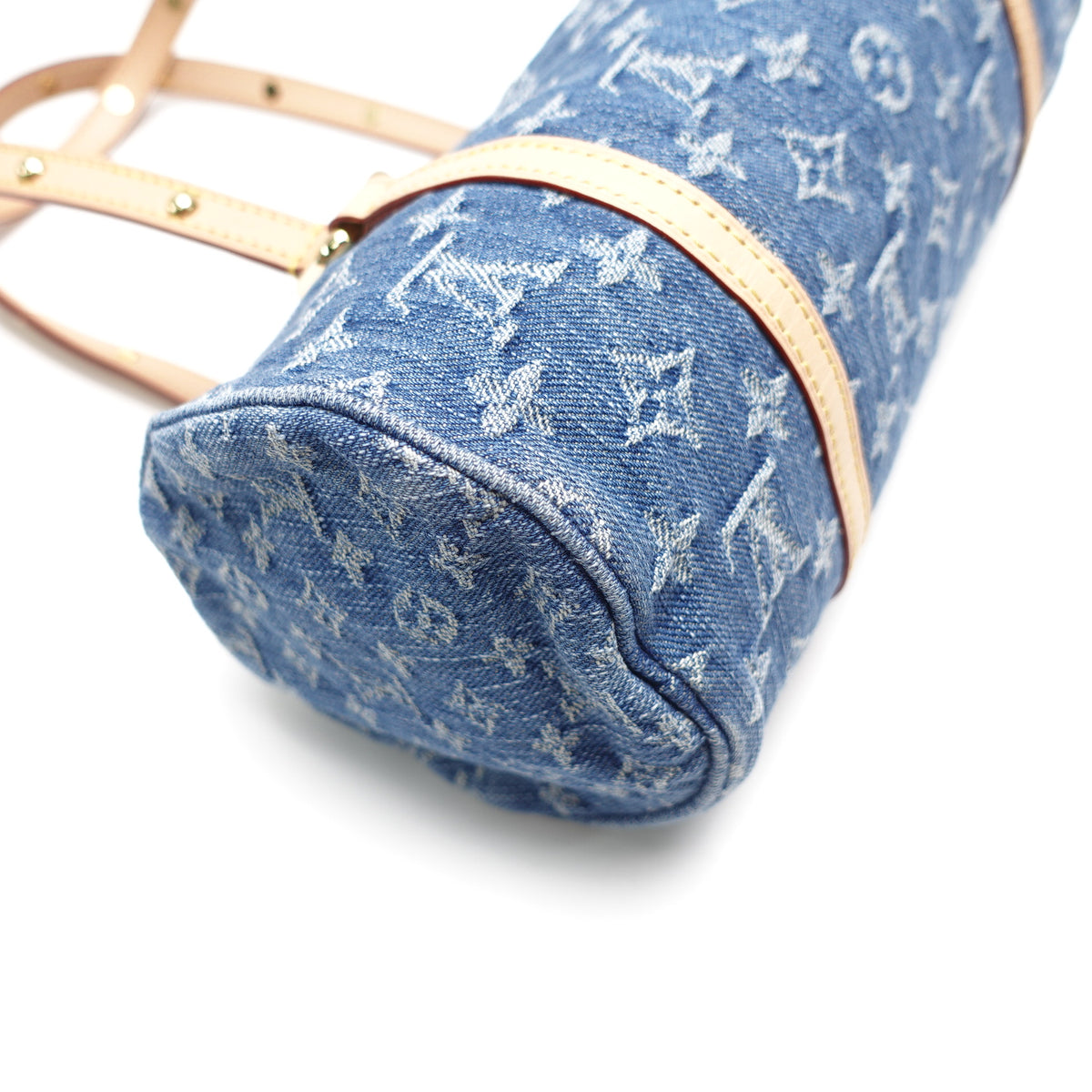 Pre-Owned Louis Vuitton Papillon Blue Denim W/Pouch Shoulder Bag T10465503