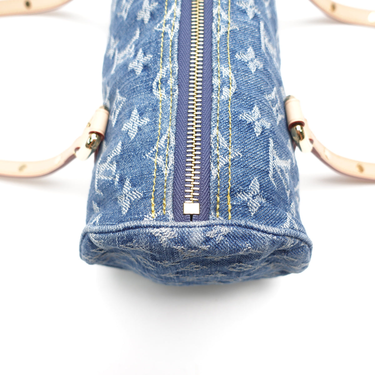 Pre-Owned Louis Vuitton Papillon Blue Denim W/Pouch Shoulder Bag T10465503