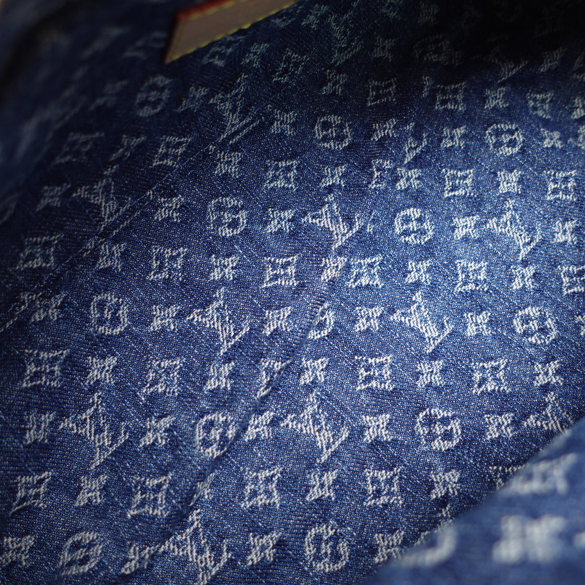 Pre-Owned Louis Vuitton Papillon Blue Denim W/Pouch Shoulder Bag T10465503