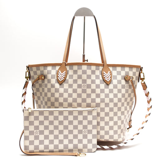 Pre-Owned Louis Vuitton Neverfull MM Damier Azur Coated Canvas Shoulder Bag T10465817
