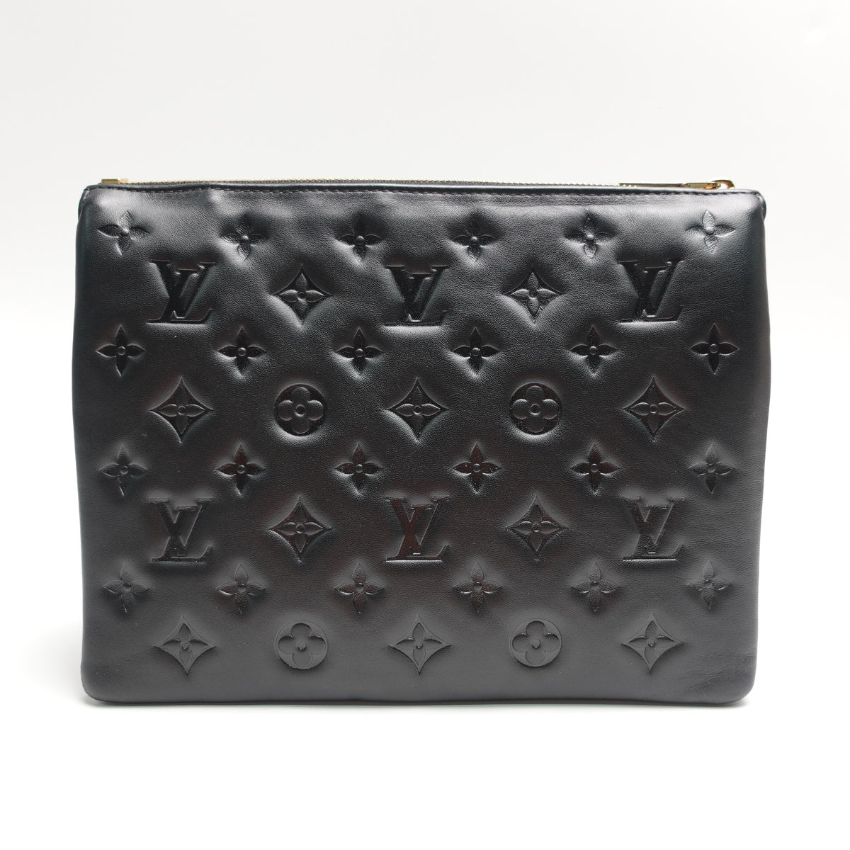 Pre-Owned Louis Vuitton Pochette Coussin Black Lambskin Leather Shoulder Bag T10466061