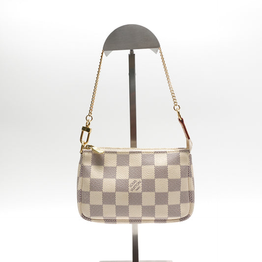 【DEAL】Pre-Owned Louis Vuitton Pochette Accessories Damier Azur Coated Canvas Clutch T10465389