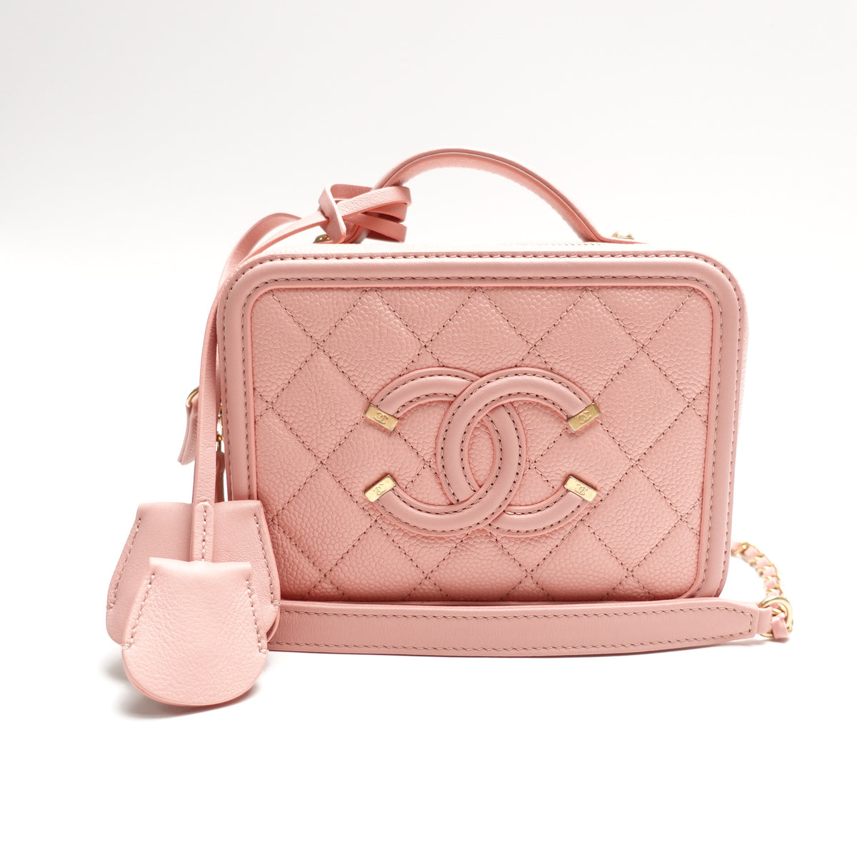 Pre-Owned Chanel Vanity Case Pink Caviar Shoulder Bag T10465764