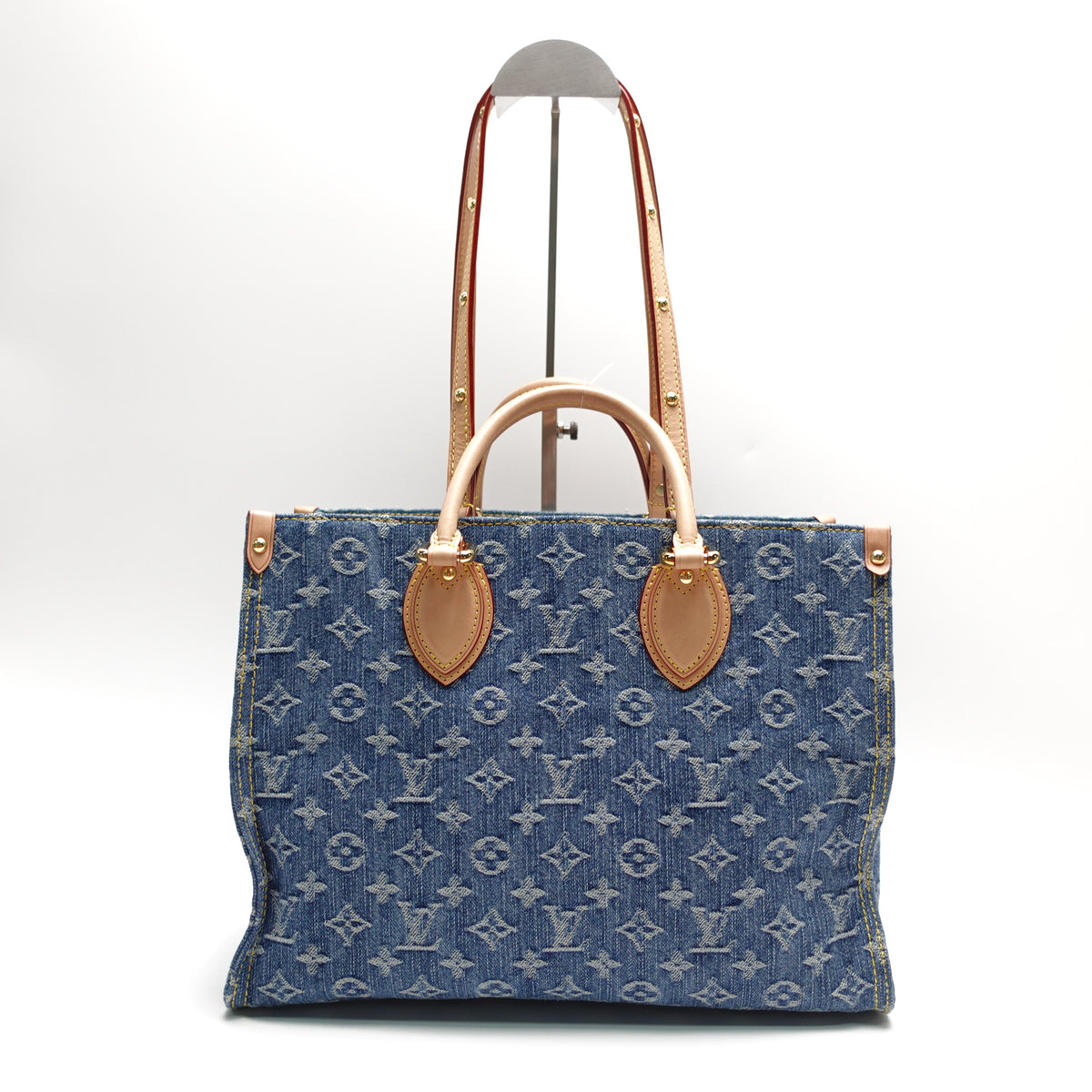 Pre-Owned Louis Vuitton Onthego MM Blue Denim Shoulder Bag T10465868