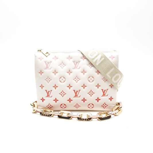 Pre-Owned Louis Vuitton Coussin White Lambskin Leather Shoulder Bag T10465846