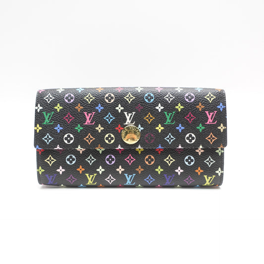 Pre-Owned Louis Vuitton Sarah Black Multicolor Coated Canvas Wallet T10466152