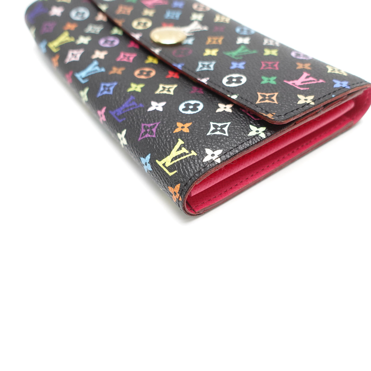 Pre-Owned Louis Vuitton Sarah Black Multicolor Coated Canvas Wallet T10466152