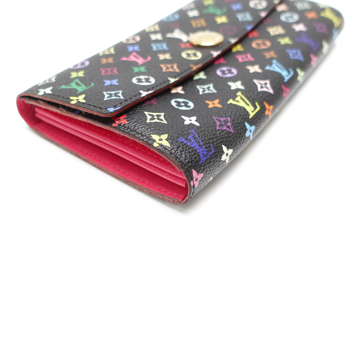 Pre-Owned Louis Vuitton Sarah Black Multicolor Coated Canvas Wallet T10466152