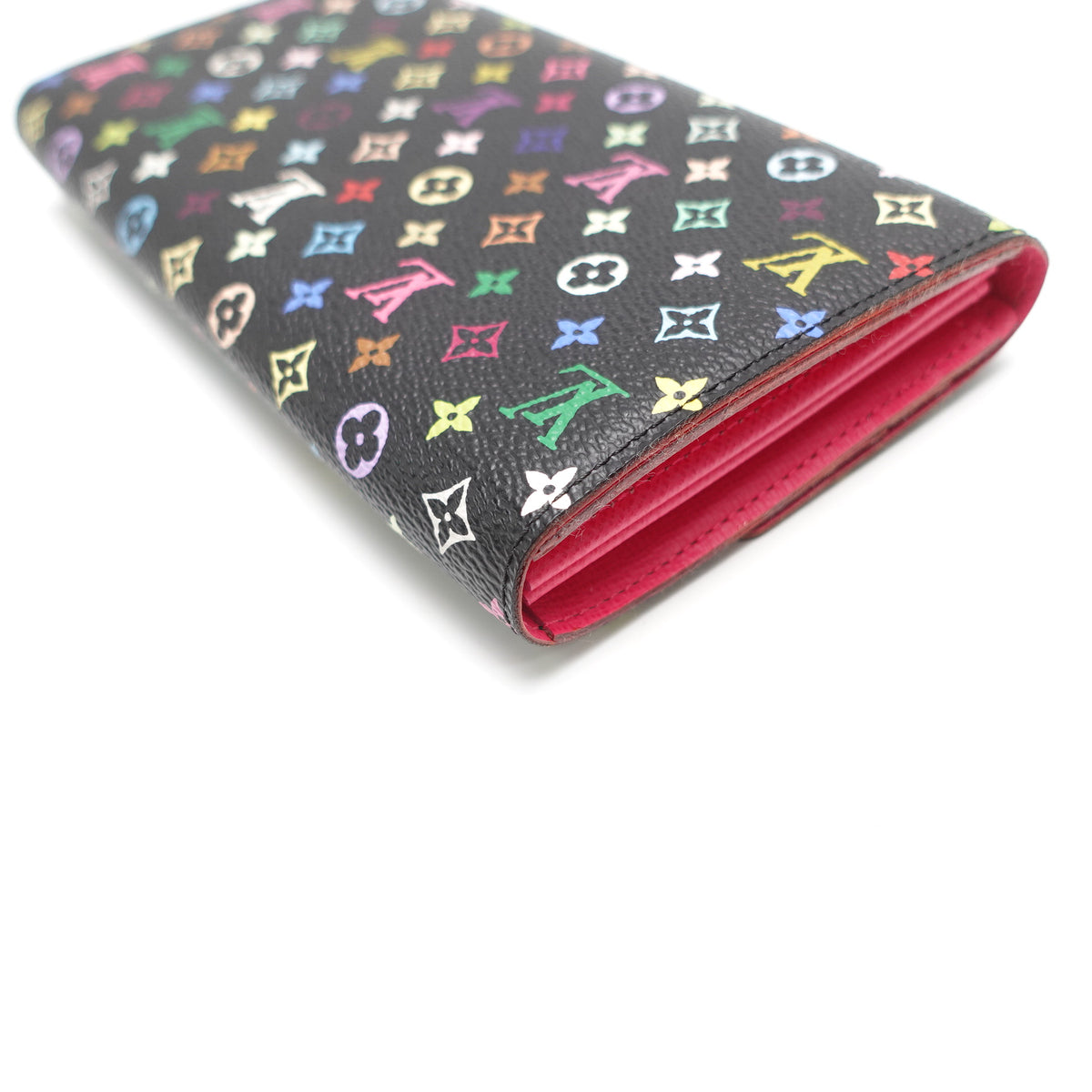 Pre-Owned Louis Vuitton Sarah Black Multicolor Coated Canvas Wallet T10466152