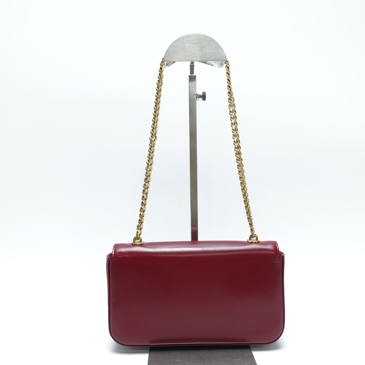 Pre-Owned Celine Triomphe Burgundy Calfskin Leather Shoulder Bag T10466629