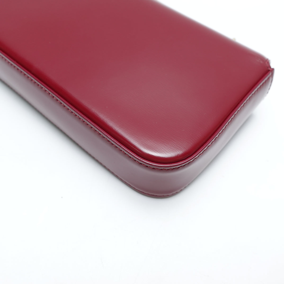 Pre-Owned Celine Triomphe Burgundy Calfskin Leather Shoulder Bag T10466629