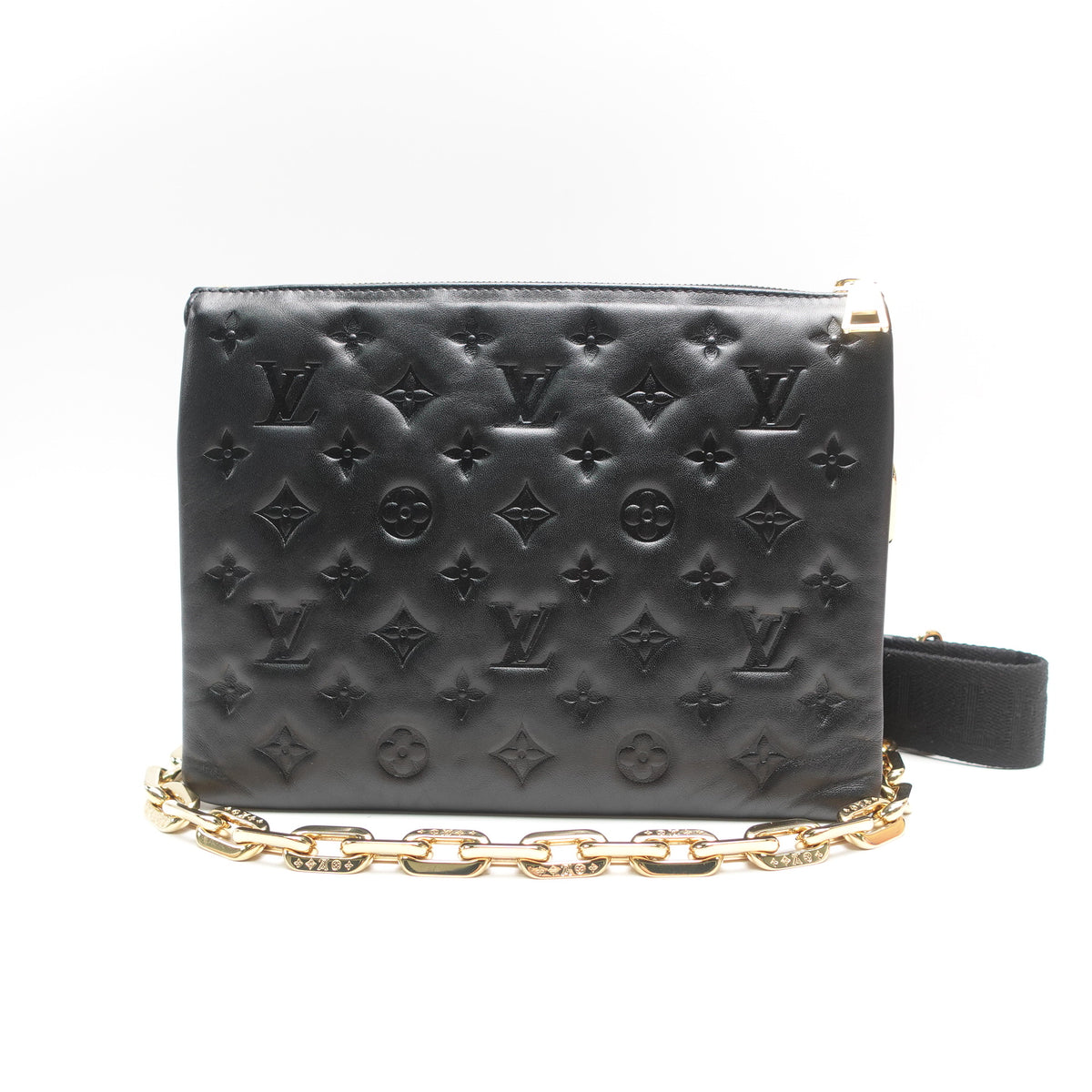 Pre-Owned Louis Vuitton Pochette Coussin Black Lambskin Leather Shoulder Bag T10468399