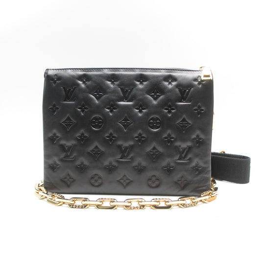 Pre-Owned Louis Vuitton Pochette Coussin Black Lambskin Leather Shoulder Bag T10468399
