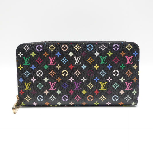Pre-Owned Louis Vuitton Zippy Black Multicolor Coated Canvas Wallet T10468527