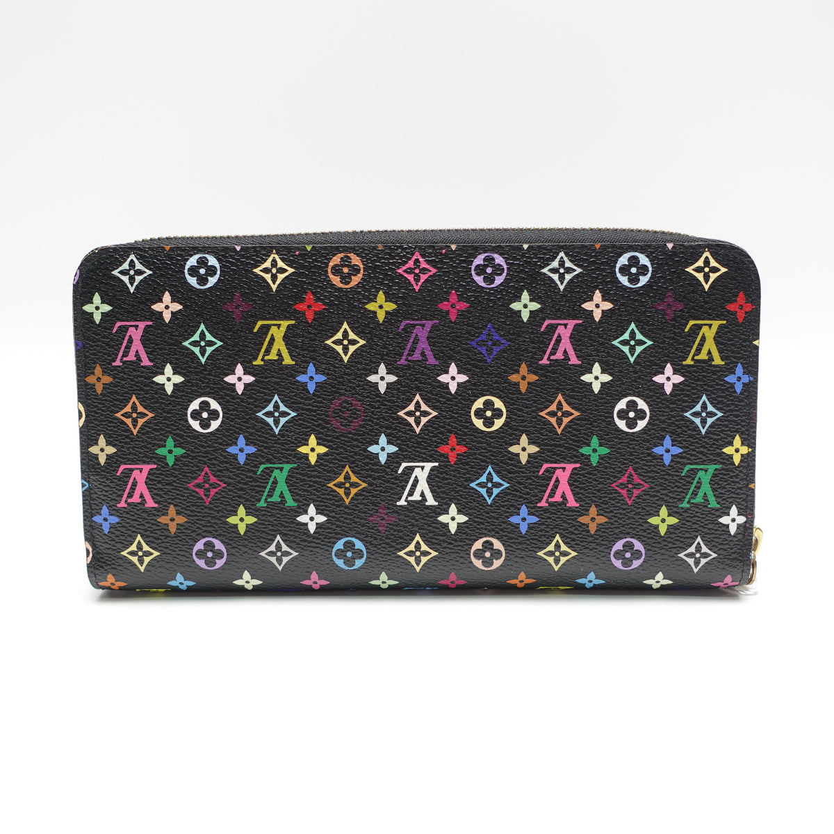 Pre-Owned Louis Vuitton Zippy Black Multicolor Coated Canvas Wallet T10468527