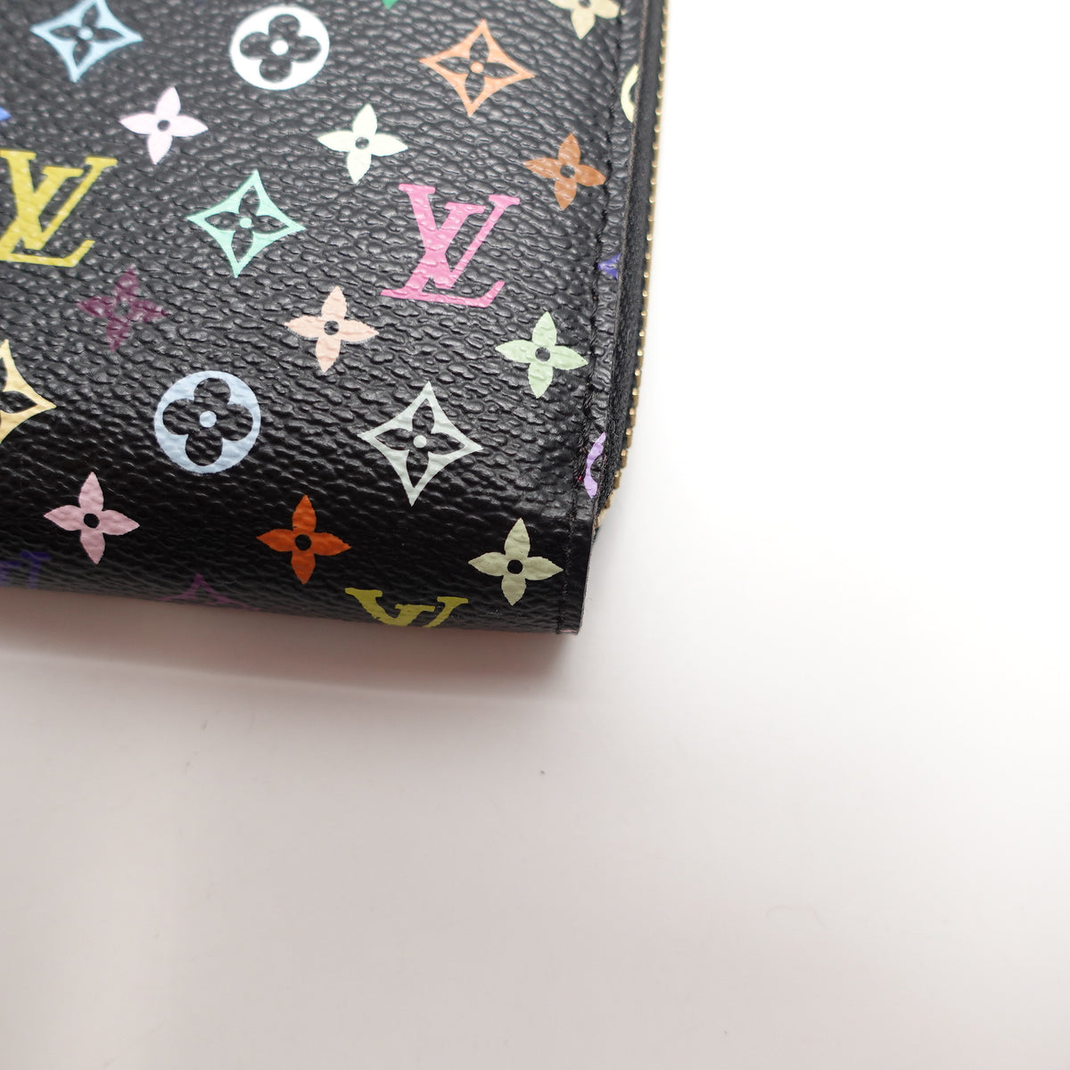 Pre-Owned Louis Vuitton Zippy Black Multicolor Coated Canvas Wallet T10468527